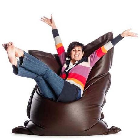 vreča za sedenje sit on it leather look rjava