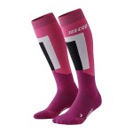 cep thermo socks skiing tall pink purple